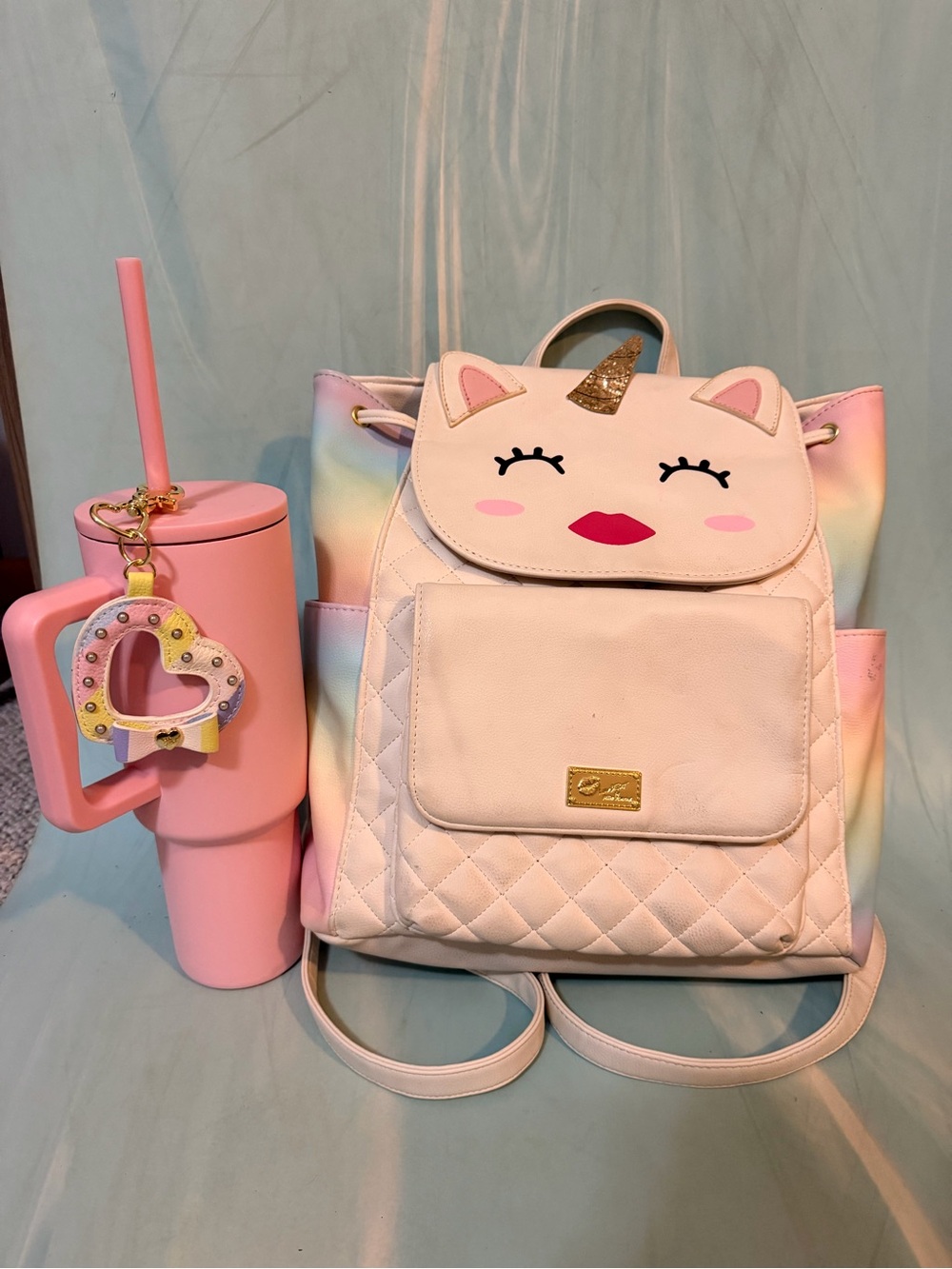 Betsey Johnson Unicorn Backpack Simple Modern Trek Tumbler & Betsey Keychain